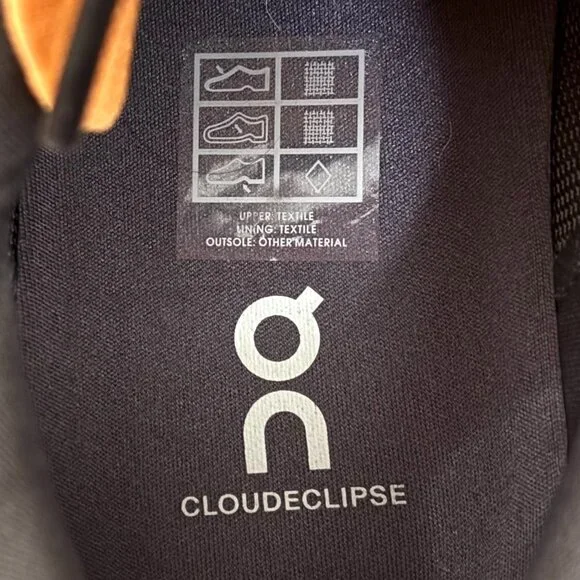 NIB On Running Cloudeclipse Running Shoe in Tangerine/Ivory, Size 9 - Picture 12 of 14